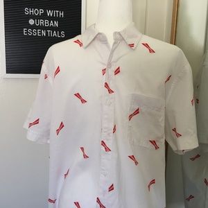 Budweiser Button Down Short Sleeve Shirt - NWOT